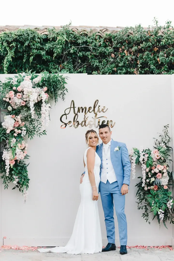 Cathédrale Monaco - Photocall mur fleurs luxe