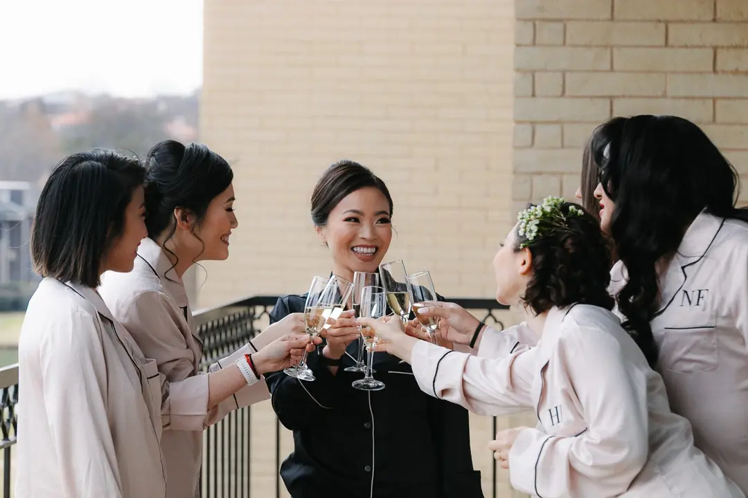 Mariage Texas - Toast demoiselles honneur balcon